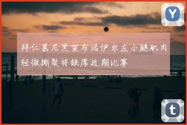 拜仁慕尼黑宣布诺伊尔左小腿肌肉轻微撕裂将缺席近期比赛